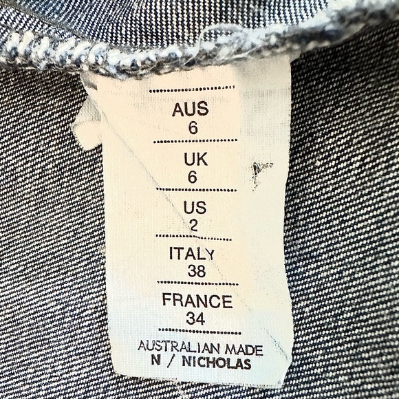 N/Nicholas Denim Side Flare Dress Sleeveless Asymmetrical Mini Size 2 (XS-S) - Picture 12 of 14